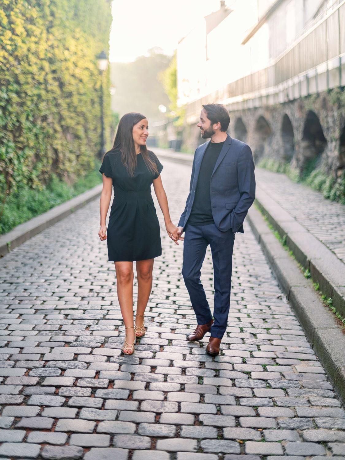Montmartre engagement session Paris wedding photographer film
